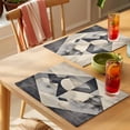 thumbnail image 4 of Black Beige Placemats Set of 4 Geometric Abstract Art Rhombus Place Mats Indoor Wipeable Table Mats Washable Cloth Dining Table Placemats for Kitchen Holiday Party Home Decor 13x19 Inch, 4 of 9