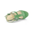 thumbnail image 4 of BLISSFUL STEP Women's Strappy Espadrille Wedges Platform Sandals Green 9, 4 of 7