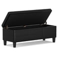 thumbnail image 3 of Afton 48" WD Rectangle Storage Ottoman Bench in Midnight Black Vegan Leather, 3 of 19