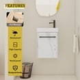 thumbnail image 3 of AVAXA 16'' Floating Wall-Mounted Bathroom Vanity with Ceramic Sink & Soft-Close Cabinet Door, For Small Bathroom White, 3 of 16