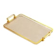 thumbnail image 2 of Serving Tray Cosmetic Storage Tray Decorative Tray Food Trays Versatile for Bar, Amber Gold Edge, 2 of 8
