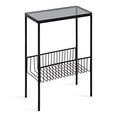 thumbnail image 1 of Kate and Laurel Trubey Modern Side Table, 15.75" x 8" x 24.6", Black, Contemporary End Table with Practical Storage Rack Underneath, 1 of 5