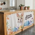 thumbnail image 6 of Happy Easter Tier Curtains 24 Inch Length, Spring Watercolor Bunny Eggs Flowers Cafe Short Curtains for Bathroom Over Sink, Small Kitchen Curtain Light Filtering Tiered Drapes 2 Panels 27.5"Wx24"L, 6 of 8