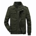 thumbnail image 1 of Levmjia Winter Coats For Men Zipper Warm Jacket Casual Solid Color Tooling Wind Jacket Zipper Coat, 1 of 7