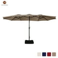 thumbnail image 5 of 15ft Large Patio Umbrellas with Base Included, Outdoor Double-Sided Rectangle Market Umbrella with Crank Handle, for Pool Lawn Garden, 5 of 8