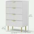 thumbnail image 3 of HOMCOM Commode à 4 Tiroirs pour Chambre Commode Poignées et Pieds Dorés, 3 of 10