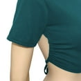 thumbnail image 6 of ZQGJB Women's Backless Tie Back Short Sleeve T Shirt Club Crop Tops Basic Solid Color Athletic Workout Tee Shirts Army Green M, 6 of 6