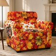 thumbnail image 2 of Psesaysky 2 Piece Stretch Stylish Furniture Chair Covers for Living Room Armchair Slipcovers with Elastic Bottom for Pets, Turkey Maple Leaves Spandex Sofa Cover, 2 of 8