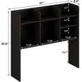 thumbnail image 2 of Desktop Bookshelf, Wood Desk Hutch Organizer with 7 Shelves for Computer Desk, Desktop Shelf Bookshelf Storage for College Dorm Office Home, Black, 2 of 16