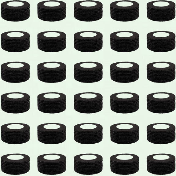 30 Rolls Self Adhesive Bandage Wrap Self Adherent Wrap Bandage 1 inch Self Stick Bandage Wrap Tape Stretch Bandages for Wrist Ankle Swelling Sprains (Black)