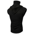 thumbnail image 3 of Bcfgryg Mens Sports Sleeveless Vest Hooded Male Tank Tops Shirt Blouse Black, 3 of 4