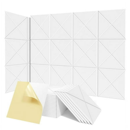 12Pack Acoustic Panels, 12x12x0.4Inch Sound Proof Foam Panels,White