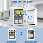 Havato Mini Fridge, Portable 4L/6 Can Personal Cooler – Skincare Fridge, Small Compact Refrigerator,White
