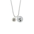 thumbnail image 2 of Delight Jewelry Silvertone Disc 1/2'' Number - 8 - Silvertone Script Initial Disc - I - Charm Necklace, 20"+3", 2 of 4
