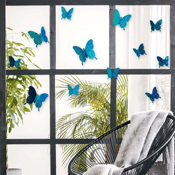 Ganfancp 12Pcs Tridimensional Intermitente Pared Pegatinas Decoraciones Festivas Sala de Estar Decorativo Pared Pegatinas Ofertas Del Día Liquidación 12Pcs Mariposa Pegatinas de Pared