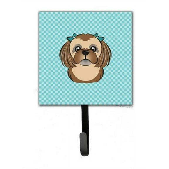 Carolines Treasures BB1187SH4 Checkerboard Blue Chocolate Brown Shih Tzu Leash & Key Holder