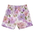 thumbnail image 2 of Kids' Beach Pants Comfortable Swim Trunks Lavender and Pink Flowers Shorts for Pool Vacation and Lounge Wear 2T, 2 of 8