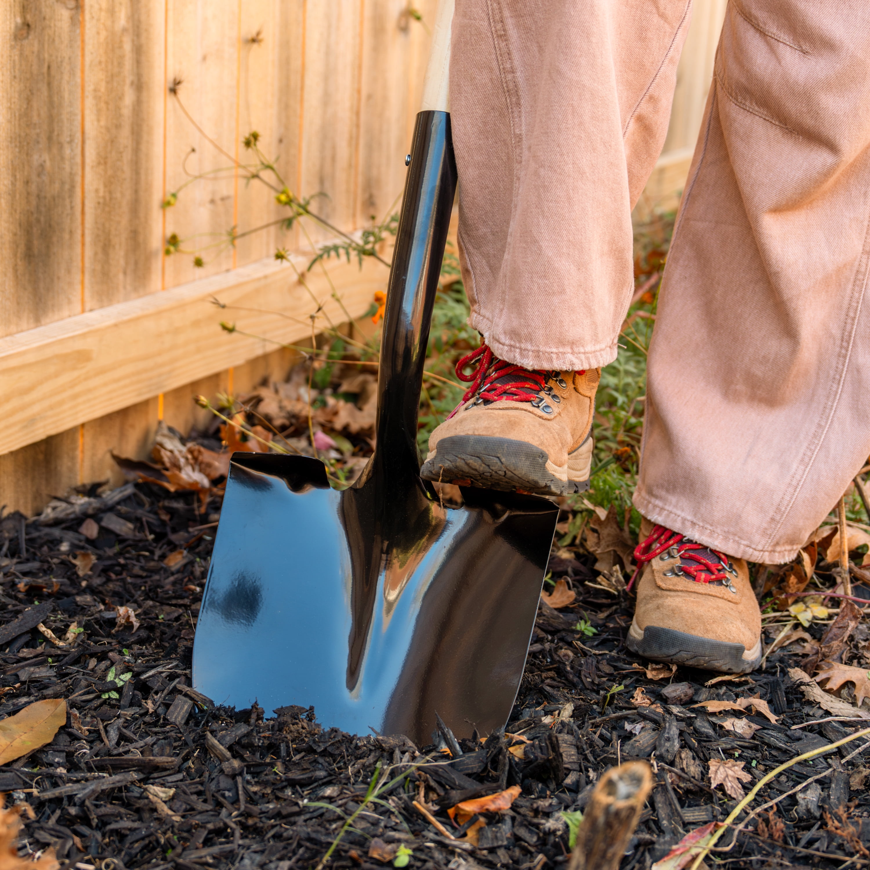 Expert Gardener Round-point Shovel with Wood Handle