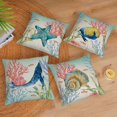 thumbnail image 3 of Summer Beach Pillow Cover 18x18inch Ocean Nautical Coastal Sea Turtle Octopus Outdoor Decorative Pillowcase for Patio Sofa Couch Vintage Rustic Coral Seahorse Whale teal Bedroom Home Decor, 3 of 6