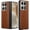 Brown, variant on For Motorola Razr Fold 2026 PU Vegan Leather Premium Hard Snap On Case Cover - Brown