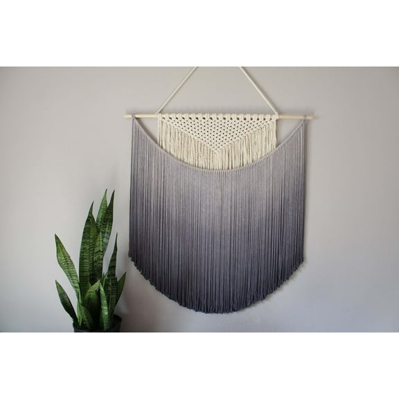 Handmade Macrame wall hanging in Ombre Gray