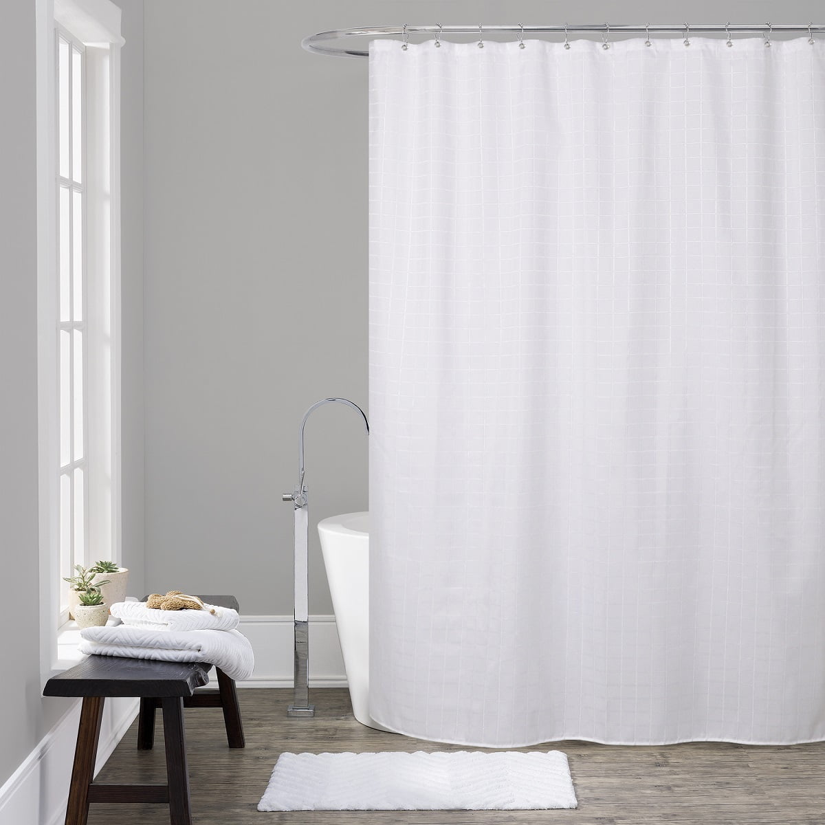 Waterproof Total Pr LORDTEX Ombre Textured Fabric Shower Curtains for Bathroom 