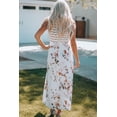 thumbnail image 3 of Robe Maxi Sans Manches à Imprimé Floral Rayé Blanc pour Femmes avec Poche, 3 of 25