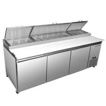 Maxx Cold Food Service Pizza Prep Table 30.87 Cubic Ft Commercial Refrigerator, Stainless Steel