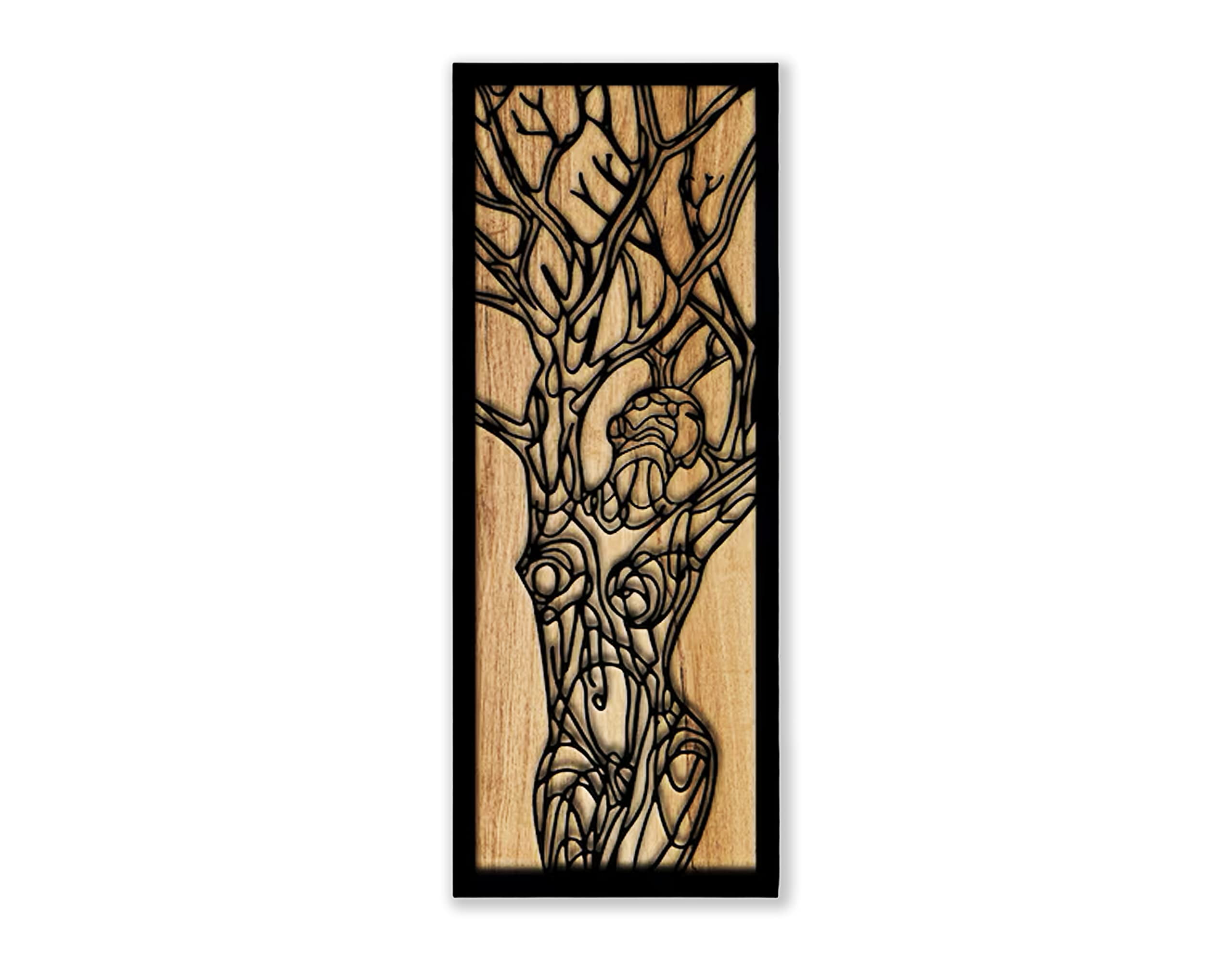 Urbalabs Wood Minimalist Wall Art Woman Silhouette 3D Layered Women In