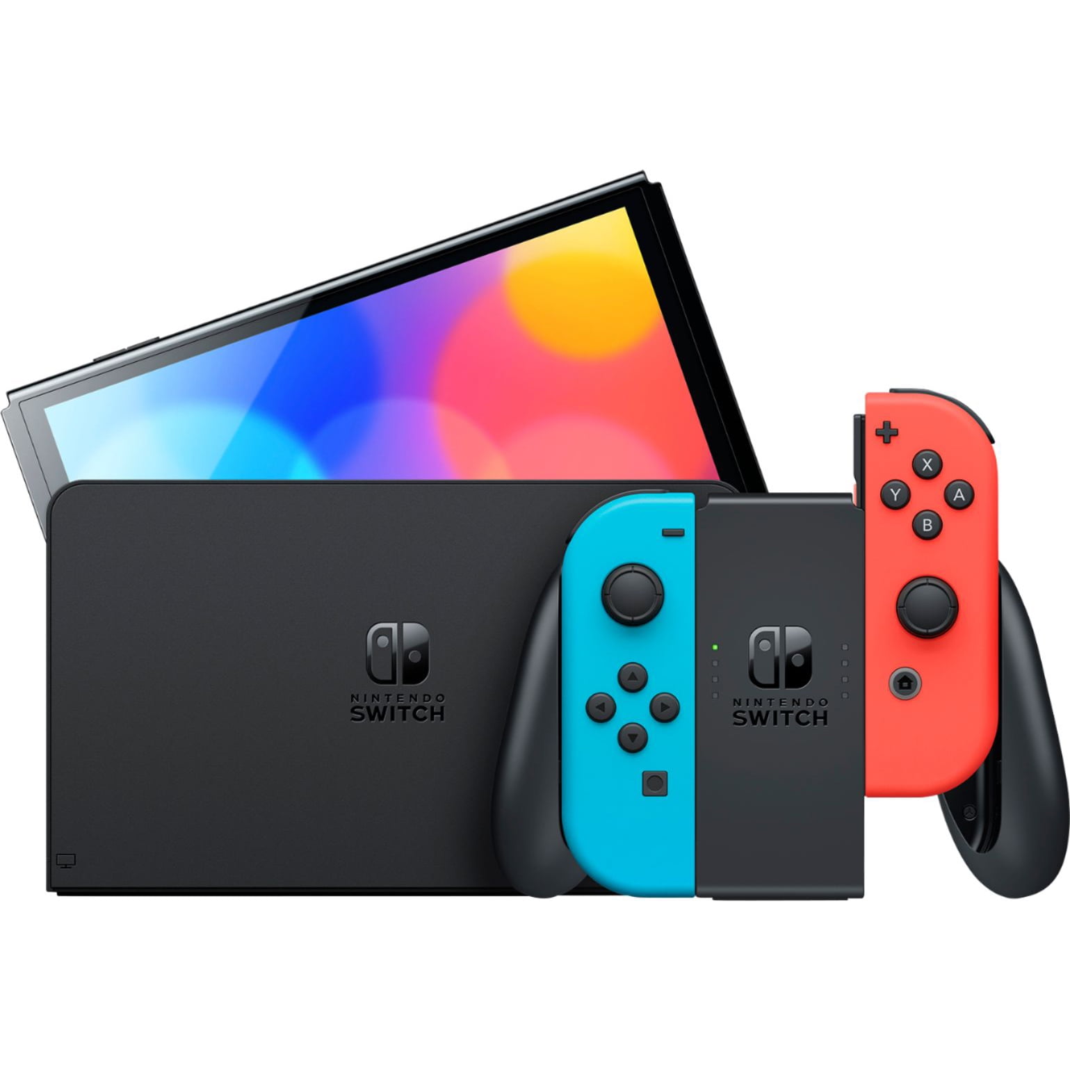 Nintendo Switch OLED Model with Neon Blue and Red Joy-Con, 64GB Internal  Storage, Black Dock - 7