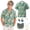 Green, variant on Mens 70s Outfits Hip Hop Costumes Accessories Floral T Shirt Set for Rock Disco Party Cosplay Bohemian Style