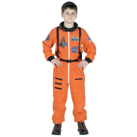 Black and Orange Astronaut Boy Child Halloween Costume - Small