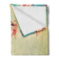 thumbnail image 2 of Floral Soft Flannel Fleece Blanket, Spring Sakura Flower on Sun Sky Vintage Color Toned Abstract Nature Theme Print, Cozy Plush for Indoor and Outdoor Use, 60" x 80", Beige Pink Teal, by Ambesonne, 2 of 5