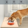 thumbnail image 2 of VIVAGLORY Dog Food Mat Grippymat Pet Feeding Mat, Waterproof & Silicone for Pet Cat, Food Tray Placemat with Lip & Raised Edges for Floor, L, Beige Yellow, 2 of 6