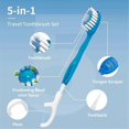 thumbnail image 2 of 2025 Latest Model Disposable Travel Toothbrushes, 5-In-1 +Floss+Pick+Tongue, 2 of 5