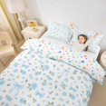 thumbnail image 2 of spefrowx Watercolor Blue Rose Duvet Cover Queen for Teens, Floral Romantic Bowknot Queen Bedding, Stars Reversible, 3pcs, 1 Duvet Cover and 2 Pillowcases, 2 of 6