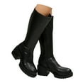 thumbnail image 3 of YLYL Women Knee High Boots Round Toe Chunky Block Heeled Side Zipper Lug Sole Riding Tall Boots, 3 of 9