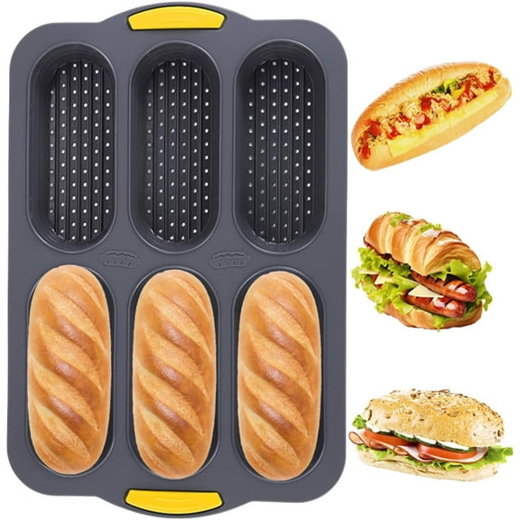 Rectangular Baking Bread Loaf Pan, Nonstick Carbon Steel Material,15"D x 11"W x 2"H, Set of 1, Black