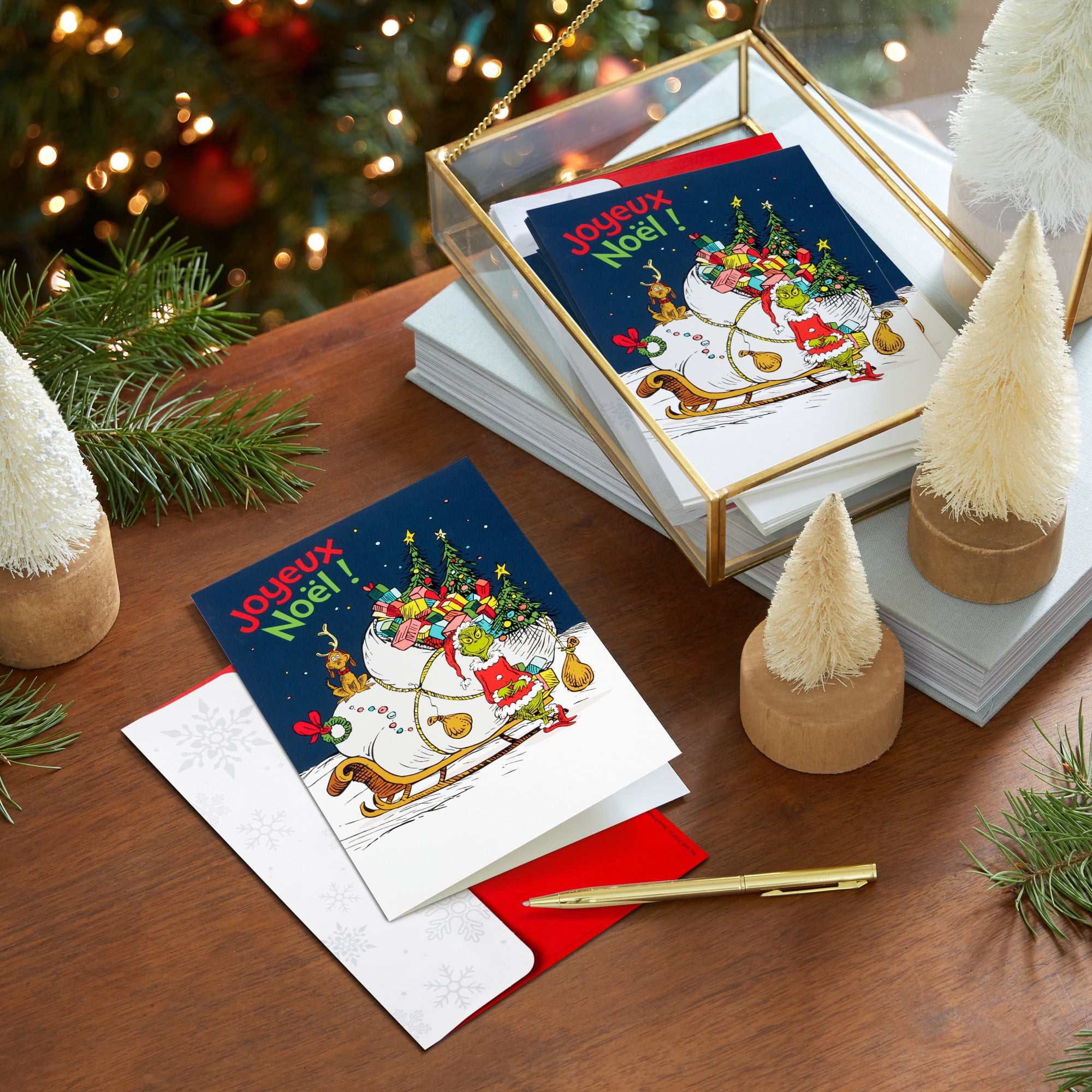 Hallmark Dr. Seuss's How the Grinch Stole Christmas! French-Language Boxed Christmas Cards, Merry Grinchmas (20 Cards)