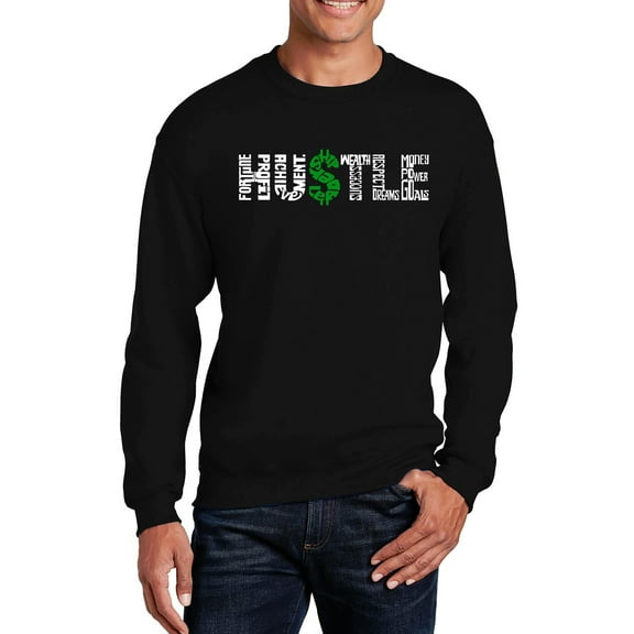 Men's Word Art Crewneck Sweatshirt - Hustle