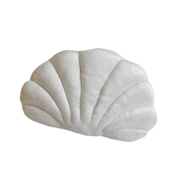 Almohada decorativa de terciopelo suave con forma de concha marina, 40 x 25 cm, cómoda y versátil para sofá, cama, sofá, decoración interior de coche