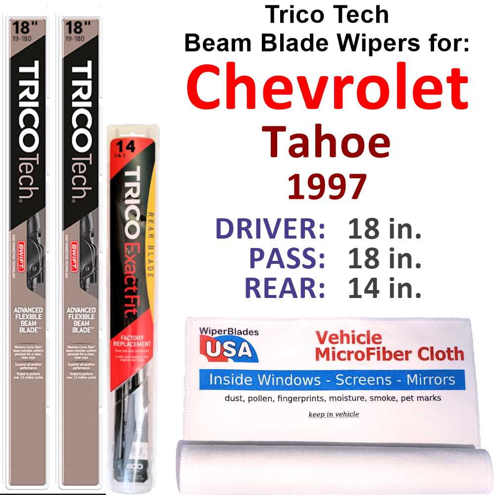 1997 Chevrolet Tahoe Beam Blade Wipers (Set of 3) w/Rear Wiper