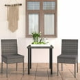 thumbnail image 1 of vidaXL 3 Piece Garden Dining Set Poly Rattan Grey, 1 of 5