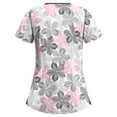 thumbnail image 4 of Paiwinds Clearance Women Scrubs Tops with Pocket Short Sleeve V-neck Nurse Tops Printed Working Uniform Blouse Working Tops White,L, 4 of 4