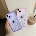 thumbnail image 5 of Compatible for iPhone 11 Case Matte Clear Flower Cute Wavy Phone Case,Floral Aesthetic Protective Soft TPU Purple Case for iPhone 11 Women Girl 6.1 Inches, 5 of 14