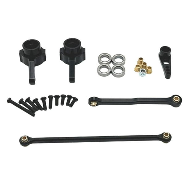 Juego de varillaje de dirección RC, kit de dirección para coche RC, modificación DIY para MN82 negro