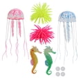 thumbnail image 3 of Decoraciones brillantes para peceras, 6 piezas de adornos brillantes para acuarios, decoraciones artificiales para peceras, accesorios para paisajes de acuarios, salida de alta intensidad Jadeshay  A, 3 of 8
