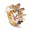 Coffee (gold), variant on Enamel Flower Stretch Ring for Women Fashion Stackable Floral Cluster Band Premium Zinc Alloy Statement Rings Jewelry for Anniversary Birthday Gift