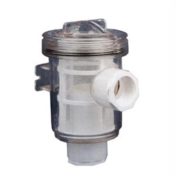 RARITAN ENGINEERING Raw Water Strainer Female Thread In/Out - Clear - 1.5in.