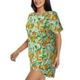 thumbnail image 2 of Rocae Tangerine for Two Piece Sleepwear Pajamas Sets for Women Soft Short-Sleeved Pjs with Lounge Shorts X-Large, 2 of 9